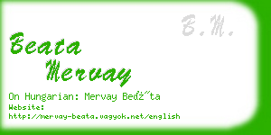 beata mervay business card